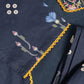 Navy Blue Floral Printed Kurta Set