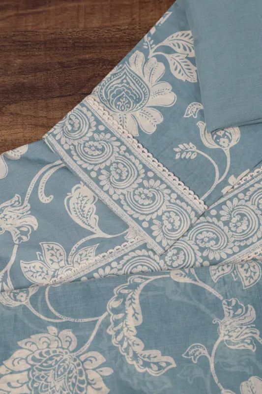 Light Blue Floral Printed Kurta Set