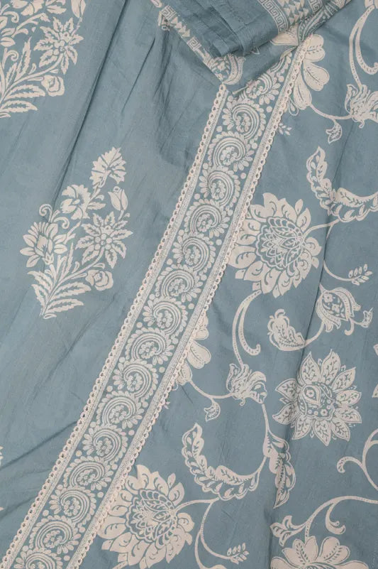 Light Blue Floral Printed Kurta Set