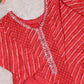 Red Leheriya Printed Kurta Set