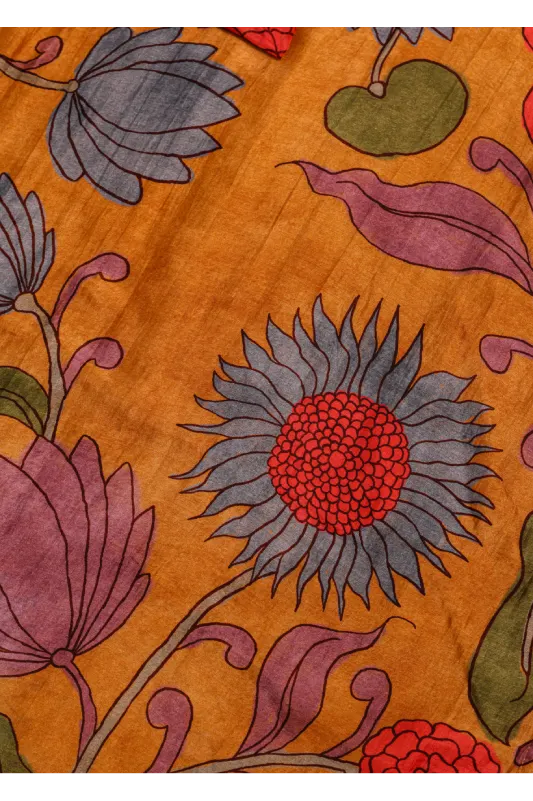 Mustard Floral Printed Kurta Set