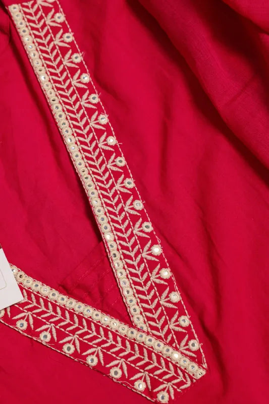 Pink Embroidered Suit Set
