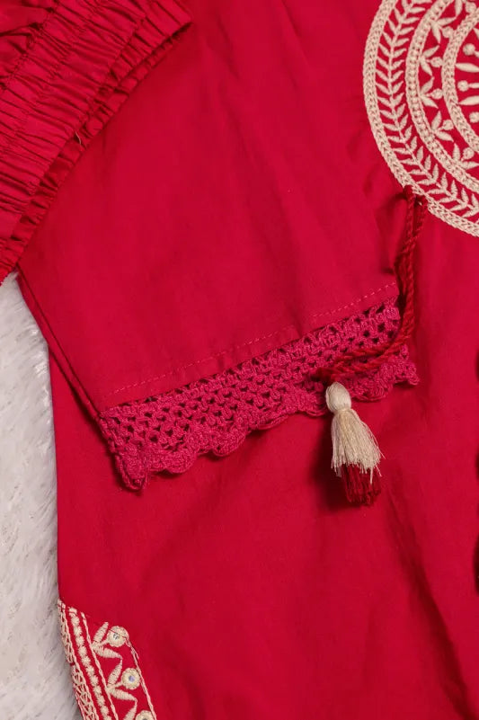 Pink Embroidered Suit Set