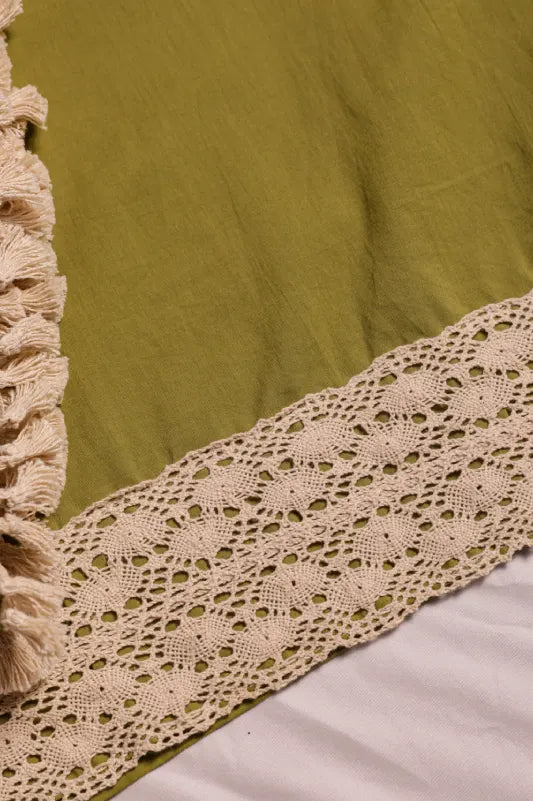 Olive Green Embroidered Kurta Set
