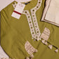 Olive Green Embroidered Kurta Set