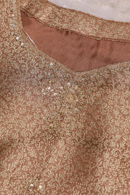 Rose Gold Embroidered Suit Set