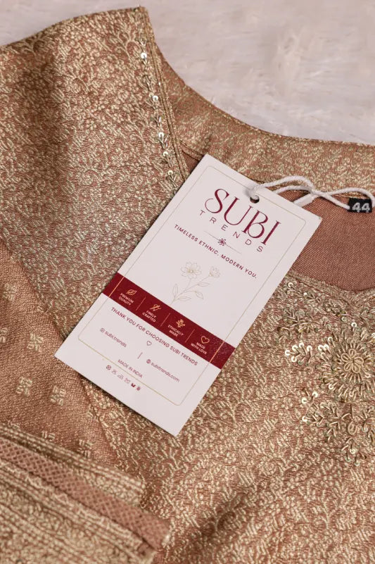 Rose Gold Embroidered Suit Set