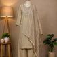 Beige Embroidered Suit Set for Women