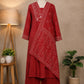 Red Bandhani Print Suit Set for Women