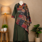 Olive Green Printed Kurta Set with Statement Dupatta