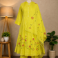 Yellow Floral Embroidered Suit Set