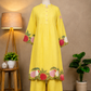 Yellow Floral Embroidered Co-ord Set