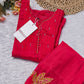 Fuchsia Pink Chanderi Silk Kurta Palazzo Set