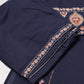 Navy Blue Cotton Kurta Pant Set with Printed Dupatta