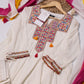 Off-White Mul-Cotton Anarkali Set with Dupatta
