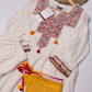 Off-White Mul-Cotton Anarkali Set with Dupatta