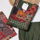 Olive Green Printed Kurta Set with Statement Dupatta