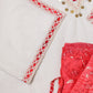 White & Coral Suit Set