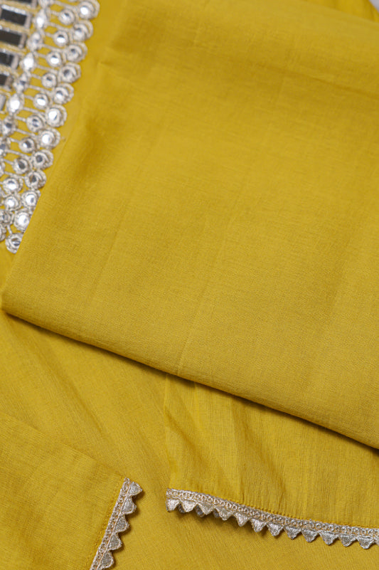Mustard Embellished Kurta Set