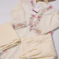 Off-White Floral Embroidered 3-Piece Kurta Pant Set