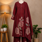 Maroon Floral Embroidered Suit Set