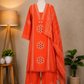 Orange Printed Suit Set
