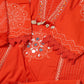 Orange Printed Suit Set