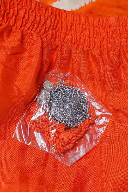 Orange Printed Kurta Set