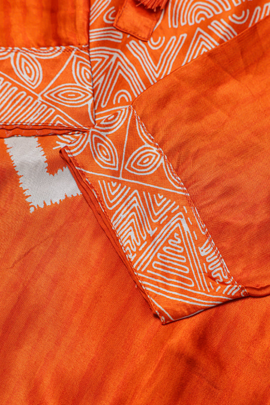 Orange Printed Kurta Set