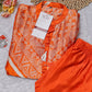 Orange Printed Kurta Set