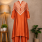 Orange Printed Kurta Set