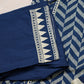 Navy Blue Printed Suit Set