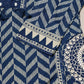 Navy Blue Printed Suit Set