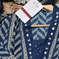 Navy Blue Printed Suit Set