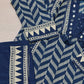 Navy Blue Printed Suit Set
