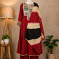 Red Kurta Set for Women with Multicolor Dupatta