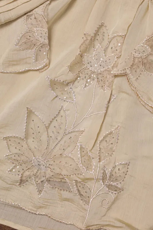 Ivory Embroidered Co-ord Set for Women