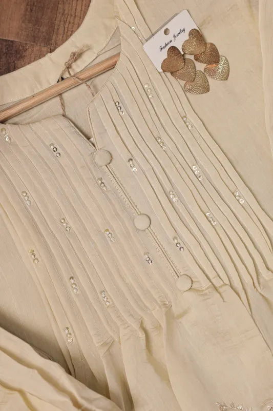 Ivory Embroidered Co-ord Set for Women